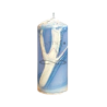 Wide Medium Pillar Candle – Blue & White with Tree Growth Decor | Svitsol | Euphoria Scent