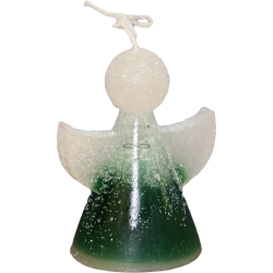 Svíčka ANDĚL - ledově zelená třpytkami