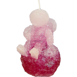 ASTRONAUT Kerze – Eis-Magenta Glitzer, Vanille & Weihnachtspunsch, handgemacht