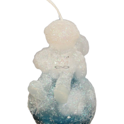 ASTRONAUT Kerze – Eisblau Glitzer, Vanille & Euphorie, handgemacht