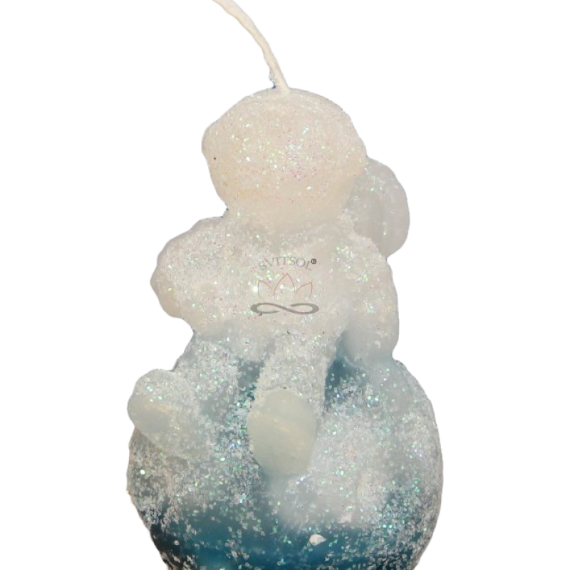 ASTRONAUT Candle – Icy Blue Glitter, Vanilla & Euphoria, Handmade