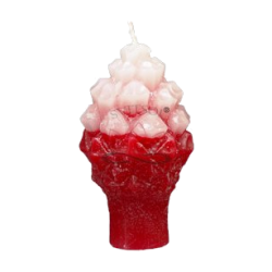 Small Pinecone Candle – Red, Vanilla-Strawberry, Handmade