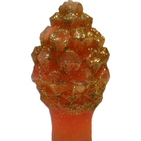 Svíčka Šiška malá - zlaté třpytky oranžová