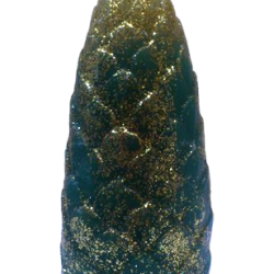 Large Pinecone Candle – Turquoise with Glitter Effect, Handmade