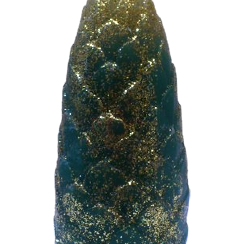 Large Pinecone Candle – Turquoise with Glitter Effect, Handmade