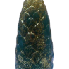 Large Pinecone Candle – Turquoise with Glitter Effect, Handmade