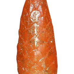 Large Pinecone Candle – Gold-Orange Glitter, Orange Scent, 12 cm