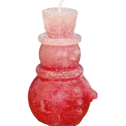 Svíčka SNĚHULÁK CYLINDR - třpyt ledově červená