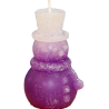 SCHNEEMANN ZYLINDER Kerze – Eis-Lila Glitzer, Vanille & Lavendel