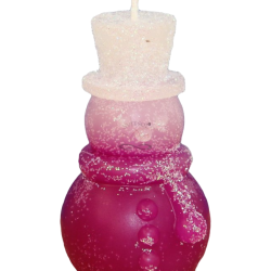 Svíčka SNĚHULÁK CYLINDR - třpyt ledově magenta