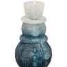 SCHNEEMANN ZYLINDER Kerze – Eisblau Glitzer, Vanille & Euphorie, handgemacht