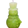 SNOWMAN CYLINDER Candle – Icy Green Glitter, Vanilla-Apple, 8-15h