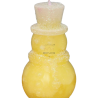 SCHNEEMANN ZYLINDER Kerze – Eisgelb Glitzer, Vanille & Citronella, handgemacht
