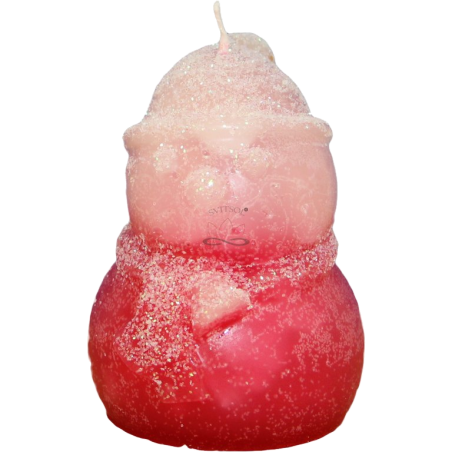Svíčka SNĚHULÁK KULICH - třpyt ledově červená