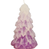 Kerze Baum MISTEL – eisiges Lila-Glitzer, Vanille & Lavendel, 18–36h