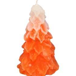 Svíčka STROMEK JMELÍ - třpyt ledově oranžová