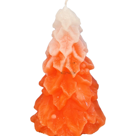 Svíčka STROMEK JMELÍ - třpyt ledově oranžová