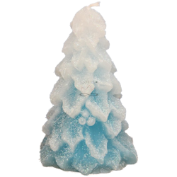 Svíčka STROMEK JMELÍ - třpyt ledově tyrkysová