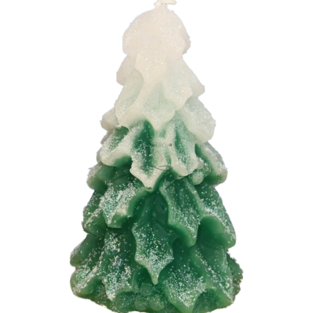 Svíčka STROMEK JMELÍ - třpyt ledově zelená