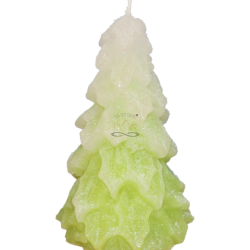 Svíčka STROMEK JMELÍ - třpyt ledově zelená reflexní