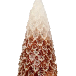 Svíčka STROMEK MINI - třpyt ledově hnědá