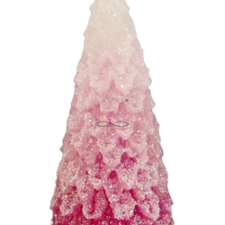 Svíčka STROMEK MINI - třpyt ledově růžová