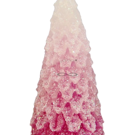 Svíčka STROMEK MINI - třpyt ledově růžová