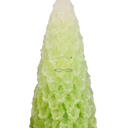 Svíčka STROMEK MINI - třpyt ledově zelená reflexní