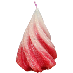 Svíčka STROMEK SPIRÁLA - třpytky ledově magenta