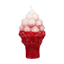 Candle Small Pinecone red – handmade, vanilla & strawberry