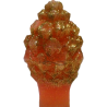 Candle Pinecone gold glitter orange – handmade Christmas decor
