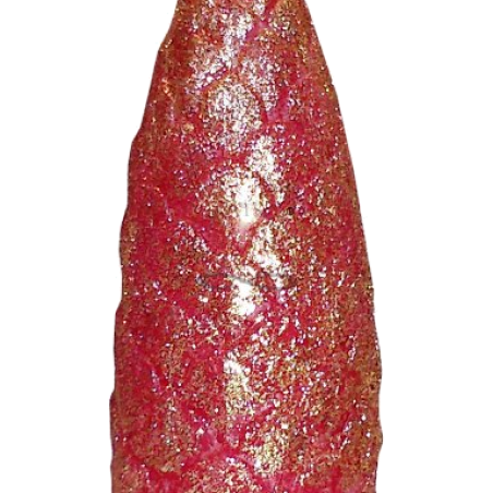 Svíčka Šiška velká - třpyt zlato-červená