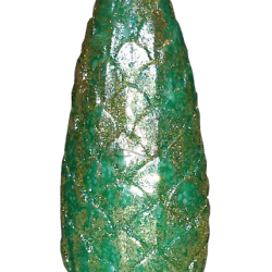 Svíčka Šiška velká - třpyt zlato-zelená