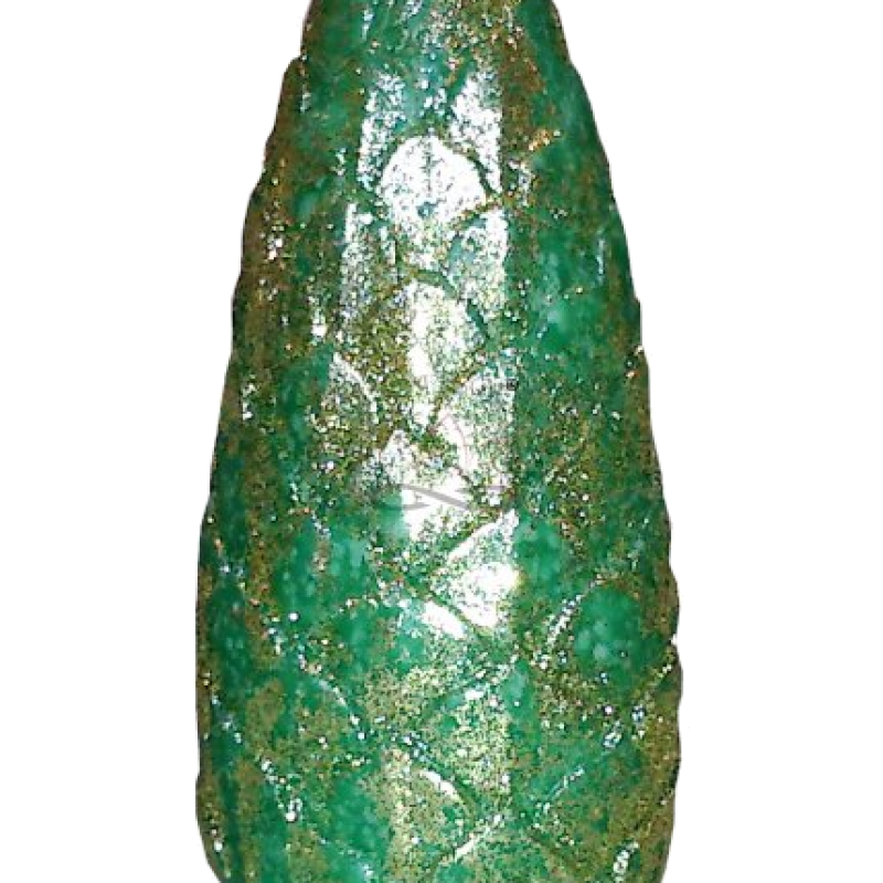 Svíčka Šiška velká - třpyt zlato-zelená