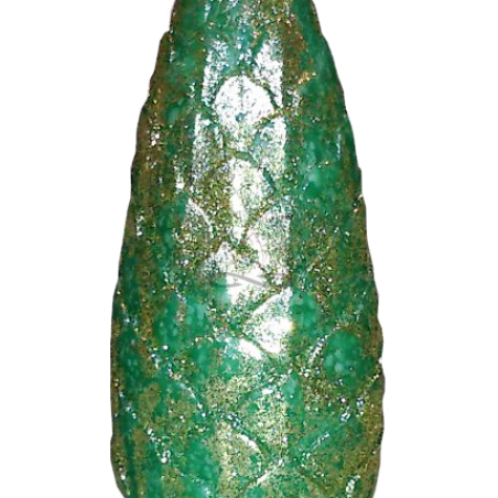 Svíčka Šiška velká - třpyt zlato-zelená