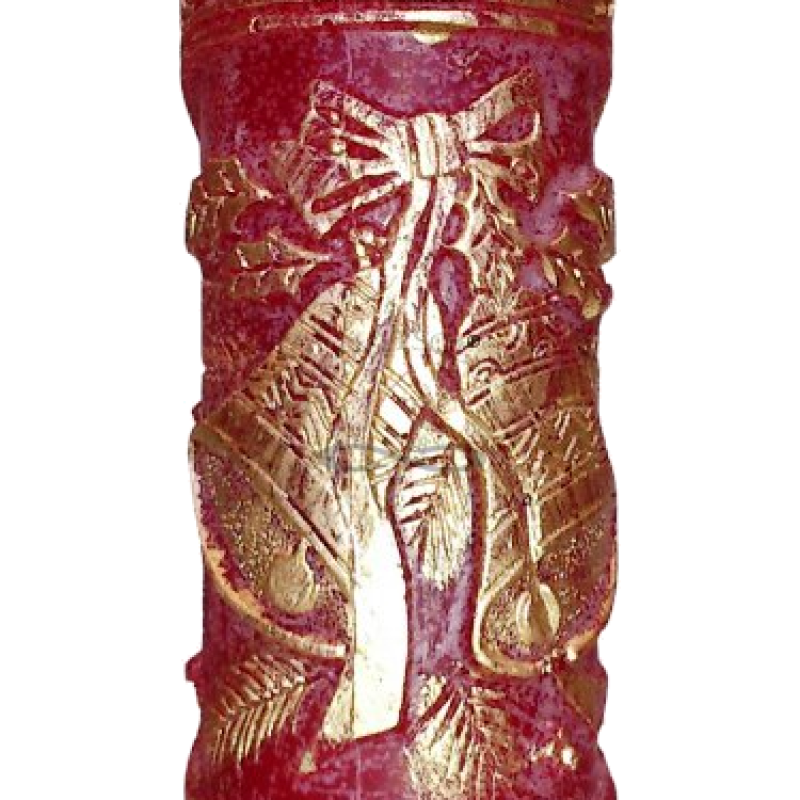 Svíčka Zvonky - červená se zlatým doplňkem