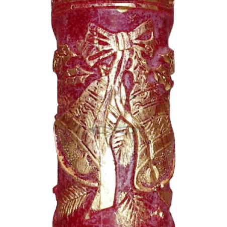 Svíčka Zvonky - červená se zlatým doplňkem