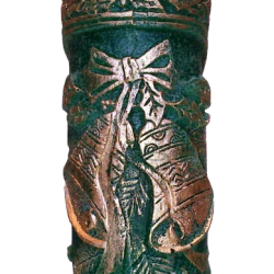 Svíčka Zvonky - zelená se zlatým doplňkem