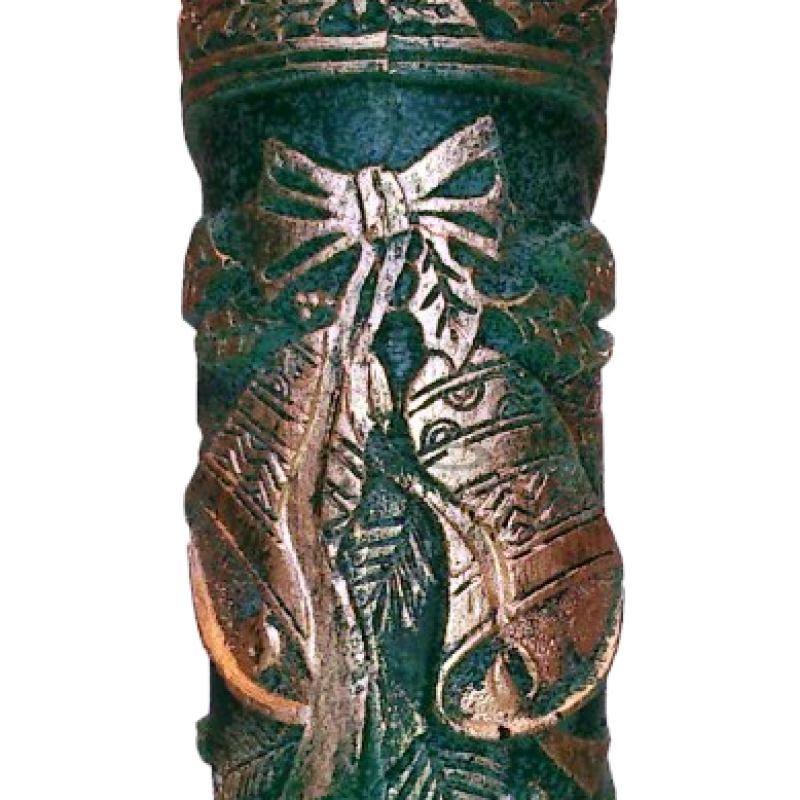 Svíčka Zvonky - zelená se zlatým doplňkem