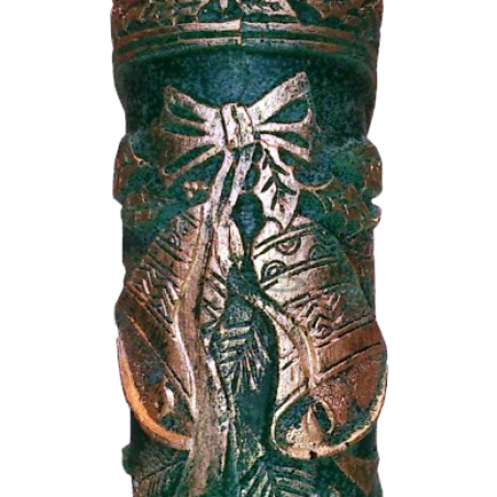 Svíčka Zvonky - zelená se zlatým doplňkem