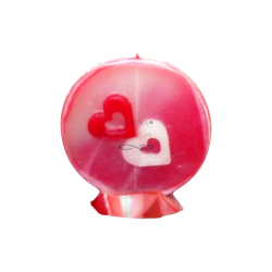 Svíčka SRDÍČKA kruh červeno růžová