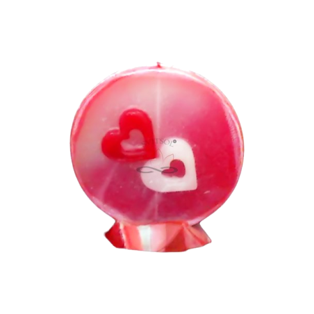 Svíčka SRDÍČKA kruh červeno růžová