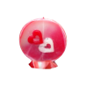 Svíčka SRDÍČKA kruh červeno růžová