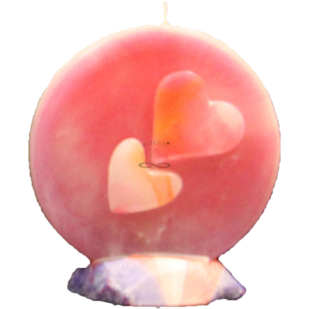 Svíčka SRDÍČKA kruh růžová