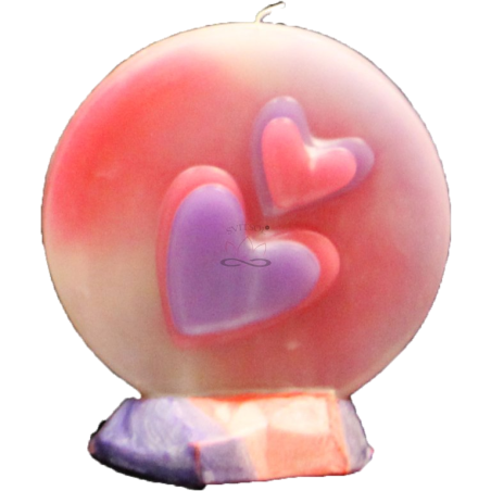 Svíčka SRDÍČKA kruh růžová fialová