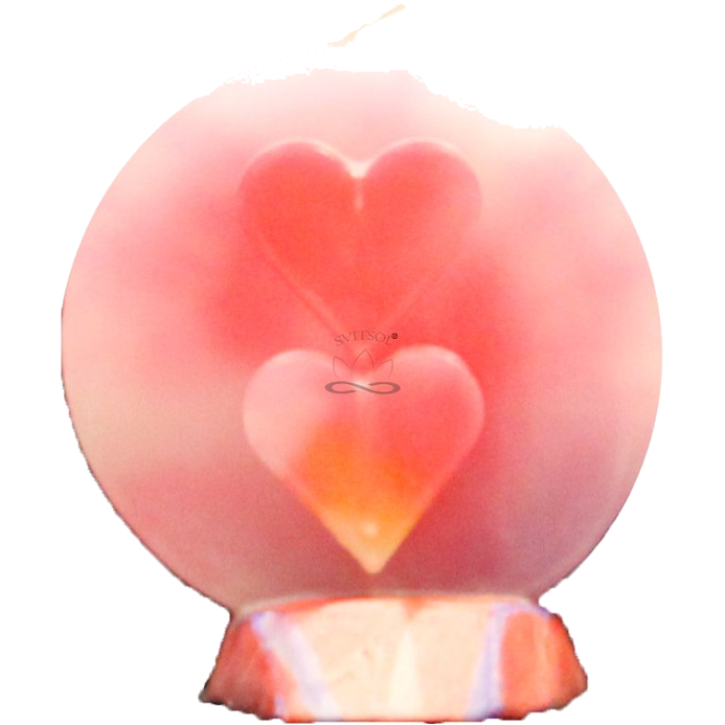 Svíčka SRDÍČKA kruh růžová oranžová