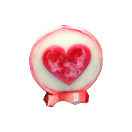 Svíčka SRDÍČKO červené kruh