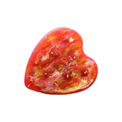 Svíčka SRDÍČKO červeno strakaté velké 6 knotů