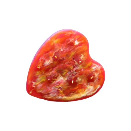 Svíčka SRDÍČKO červeno strakaté velké 6 knotů