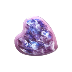 Svíčka SRDÍČKO fialovo strakaté velké 6 knotů